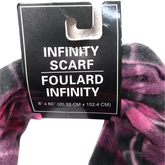 Checkered Plaid Pink Infinity Scarf and Gloves New - Picture 4 of 5
